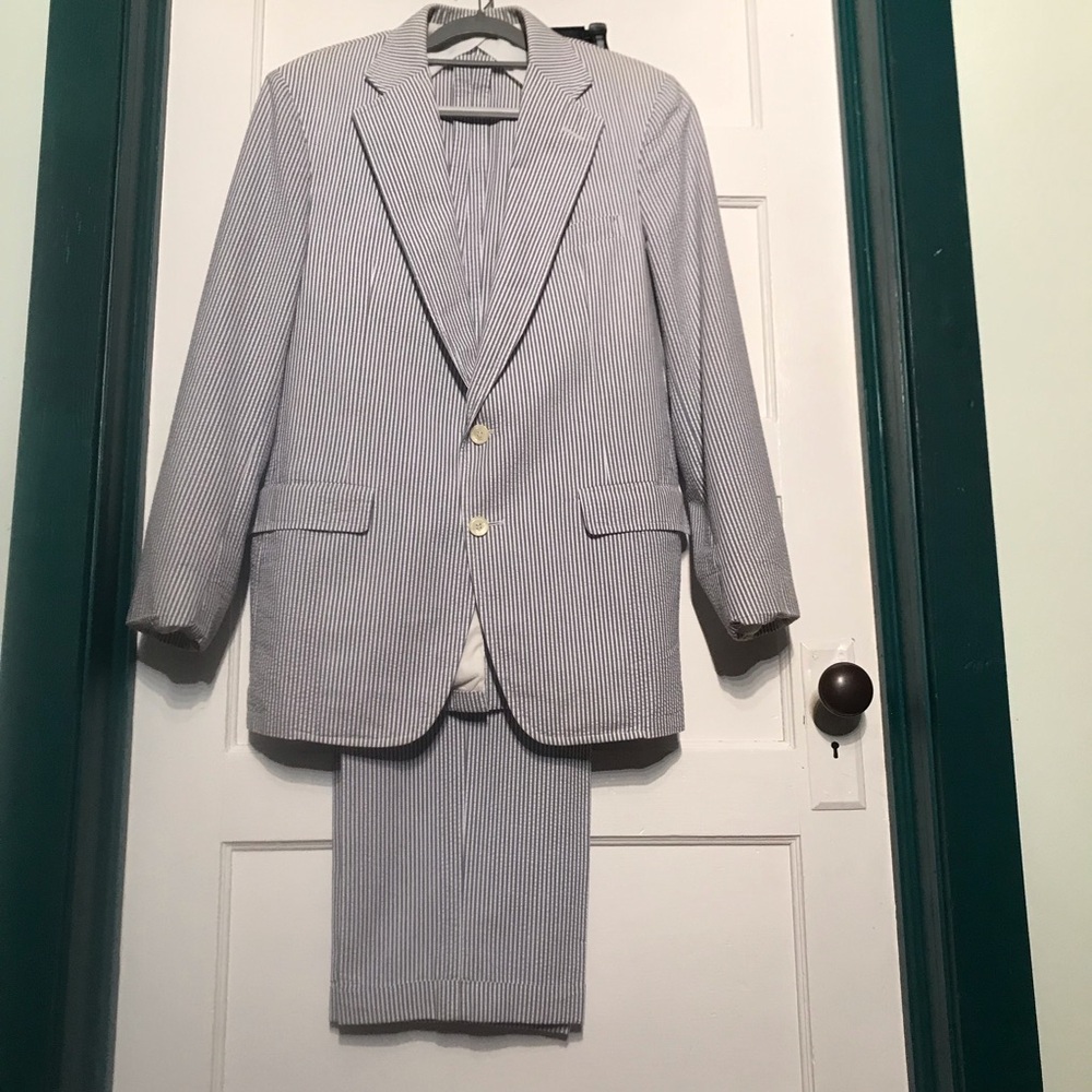 Haspel Union Made in USA Tailored Striped Seersucker Suit 6/11 Seersucker Day